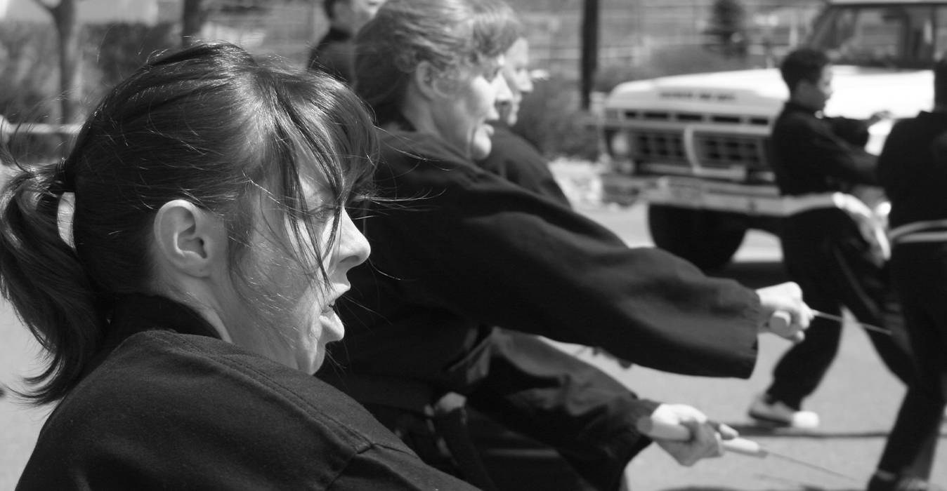 Adult karate class training